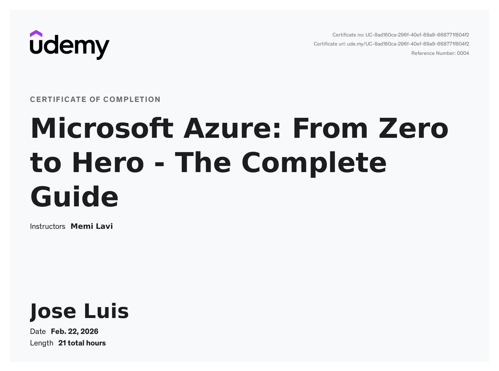 Certificate: Microsoft Azure